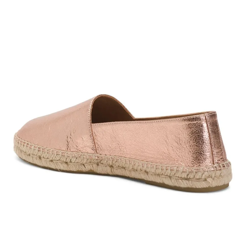 JUTELIA Women’s Made in Spain Espadrilles - Leather  Rosegold